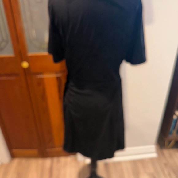 Design Lab - Black Suede Wrap Dress - L - Picture 2 of 2